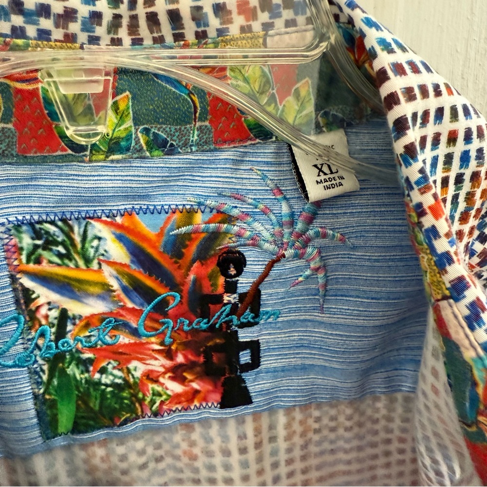 Mens ROBERT GRAHAM Multicolored Button-Up Shirt • XL Excellent Condition - Picture 8 of 12